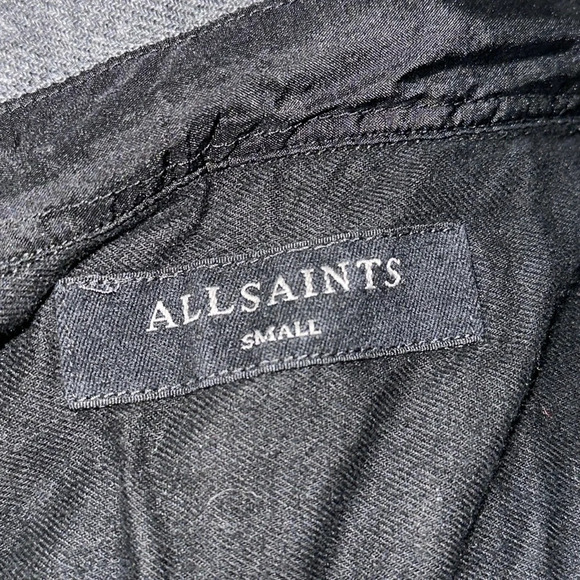 dark gray ALLSAINTS button up long sleeve shirt size small - Picture 4 of 4